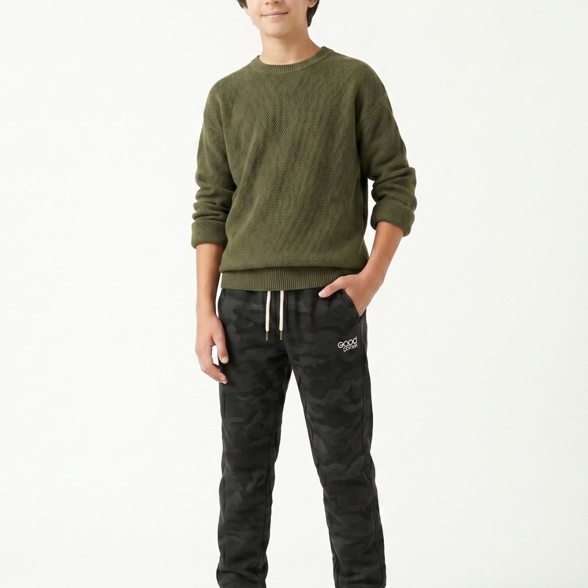 KIBOU - Pantalon De Buzo Jogger Camuflado Militar Para Niño