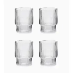 REGALITOLINDO CL - Vasos Whisky Diseño Bisel 4 un. 350 ml.