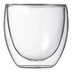 GENERICO - Set 4 Tazas Espresso Doble Pared 250ml Frio, Caliente Cukin Transparente sin Asa