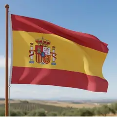 DORAL - Bandera De España 90x60 Cm Estampada Argollas Metálicas.