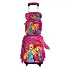 GENERICO - Pack Mochila Infantil Escolar Niña Con Ruedas