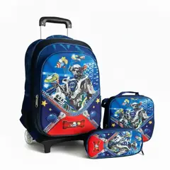 GENERICO - Pack Mochila Infantil Escolar Niño Con Ruedas
