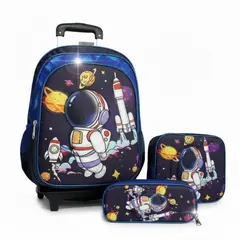 GENERICO - Pack Mochila Infantil Escolar Niño Con Ruedas
