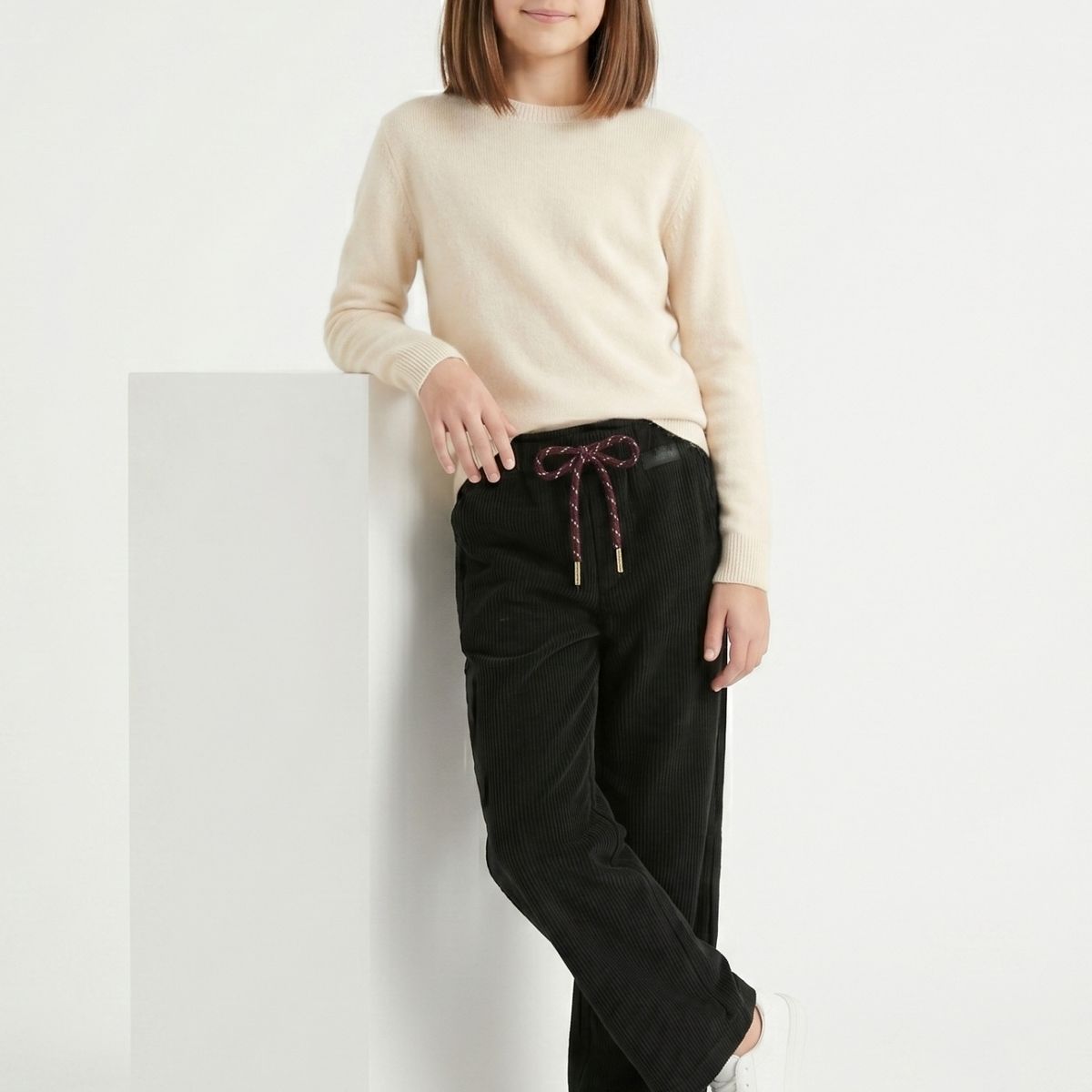 KIBOU - Pantalón Cotelé Niña Estilo Wide Leg Invierno