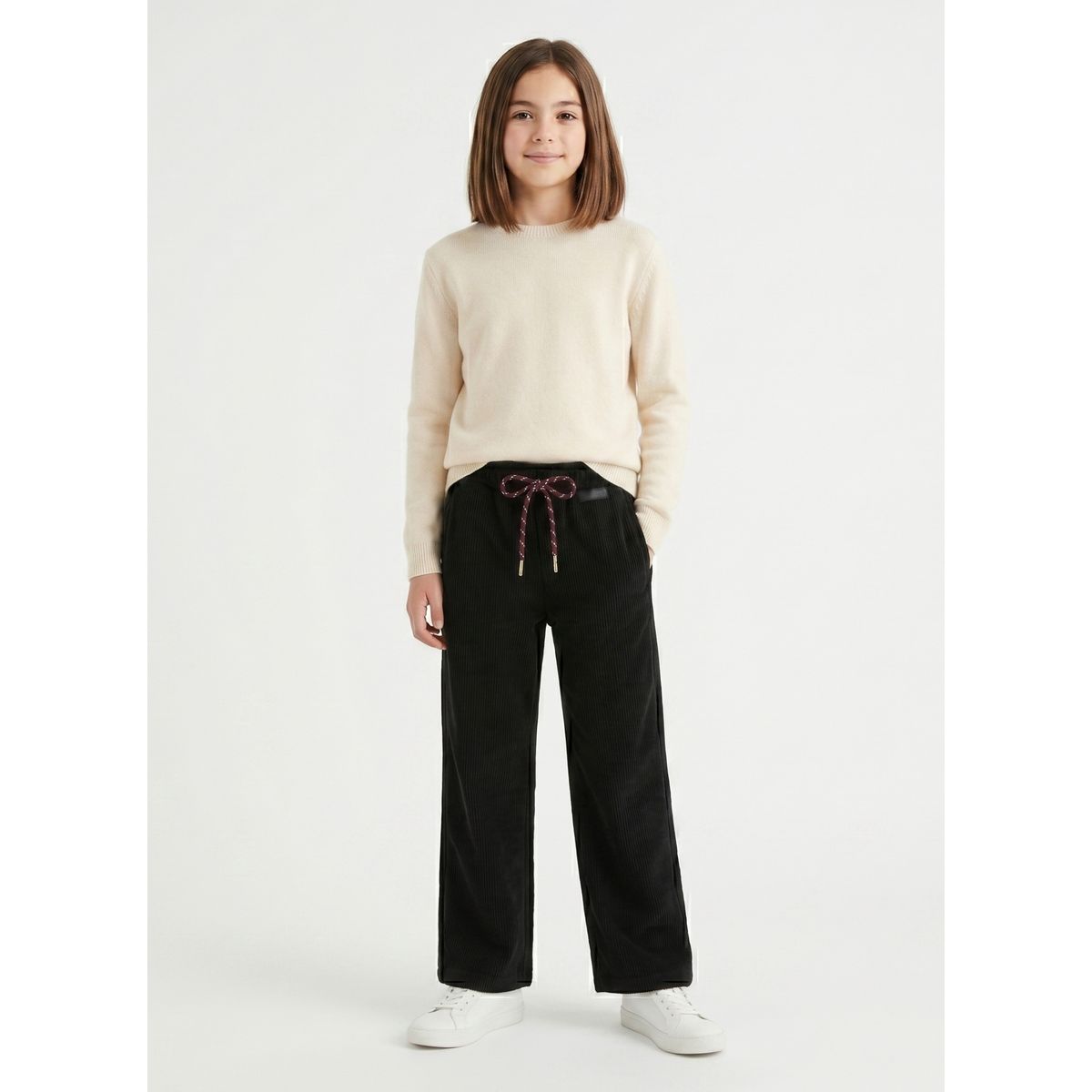 KIBOU - Pantalón Cotelé Niña Estilo Wide Leg Invierno