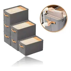 GENERICO - 6x Bolsas Organizador Ropa Caja Plegable Asa Almacenamiento