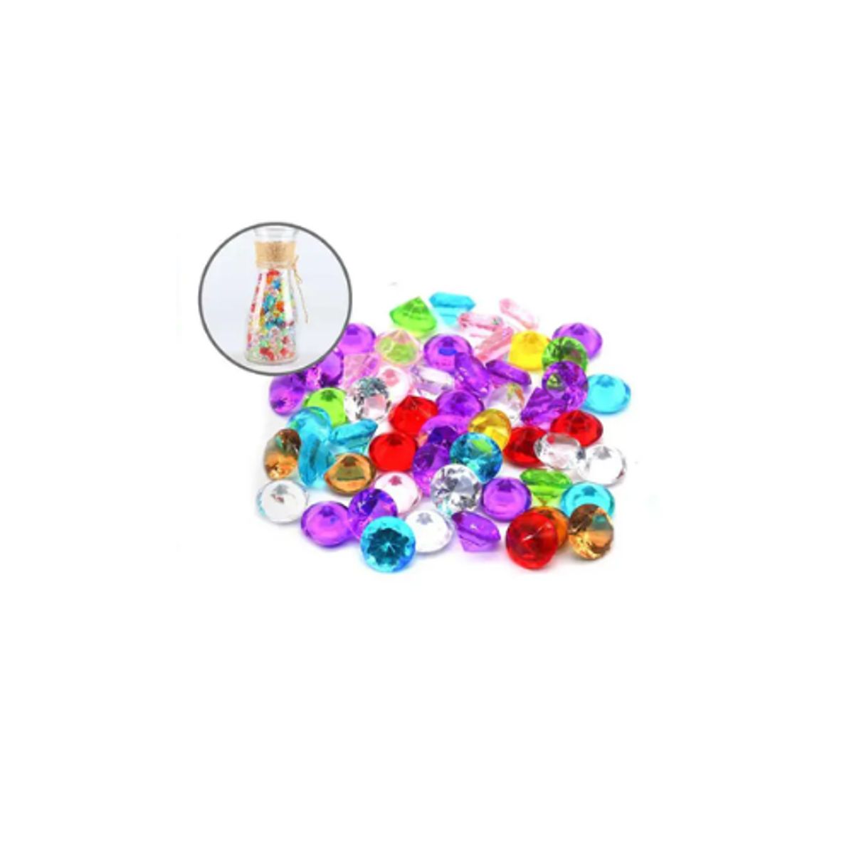 GENERICO - Gemas De Colores Acrílicas Decorativas 100g