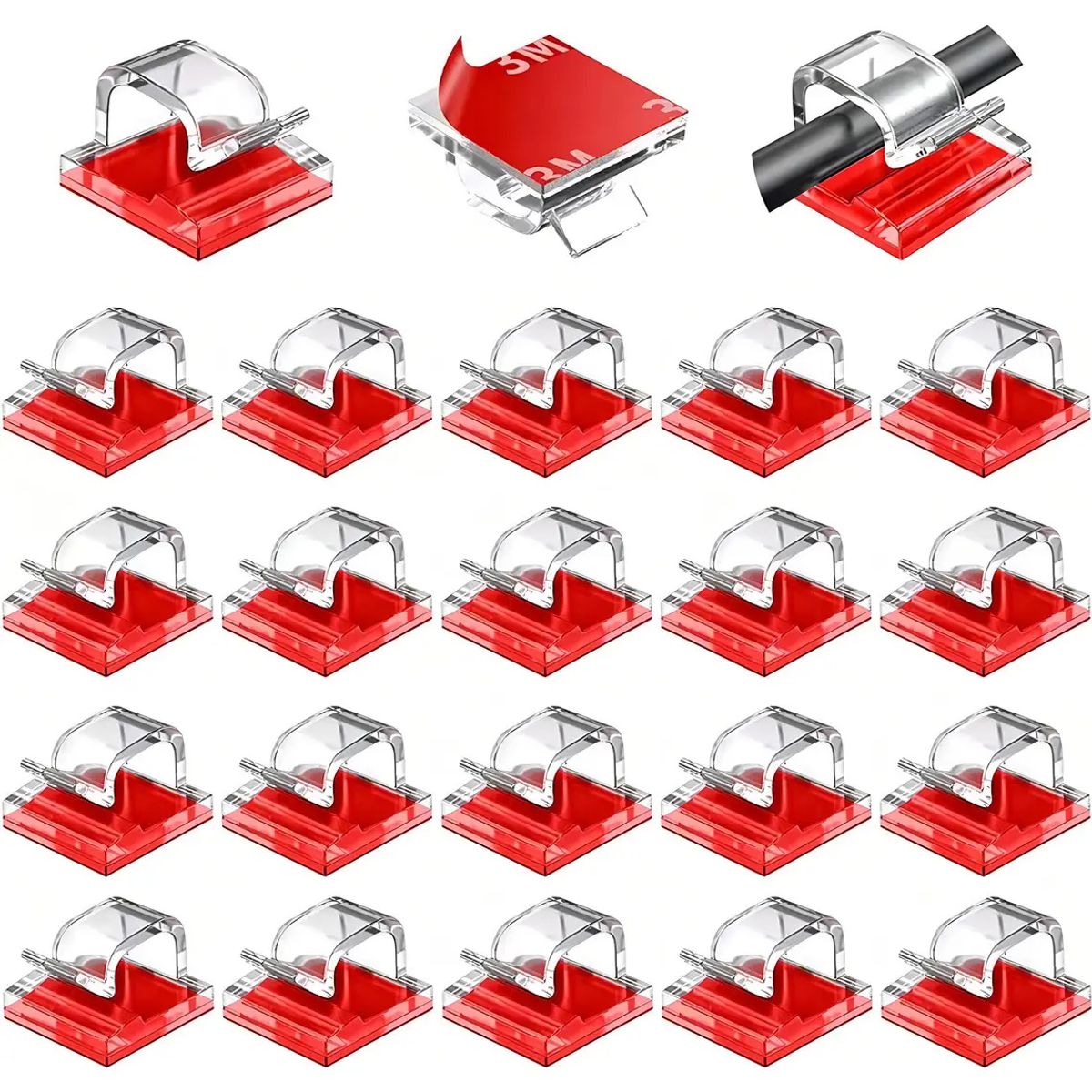 KUANGYE - 50 Clips Para Cables Para Exteriores, Organizador De Cable Adhesivo