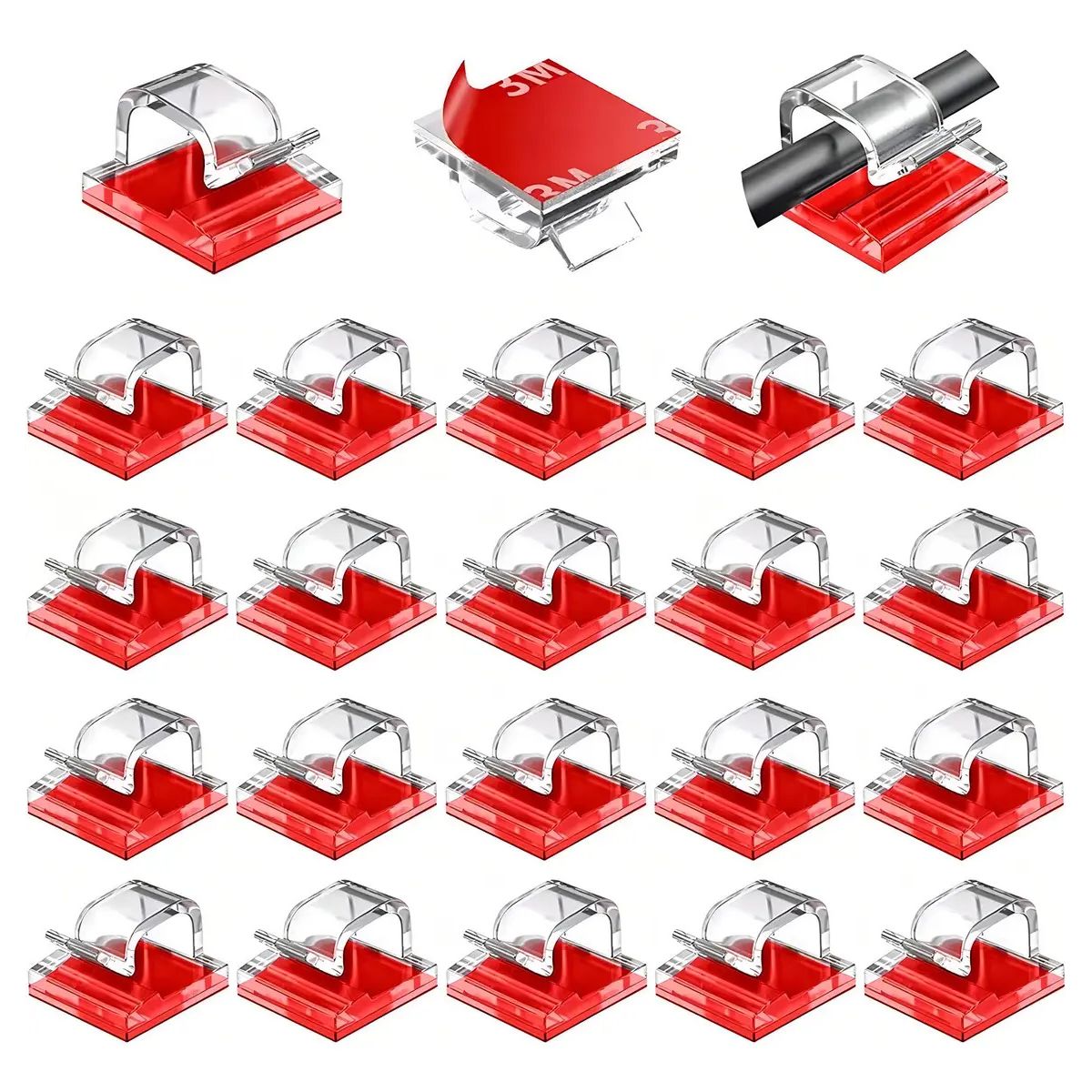 KUANGYE - 50 Clips Para Cables Para Exteriores, Organizador De Cable Adhesivo