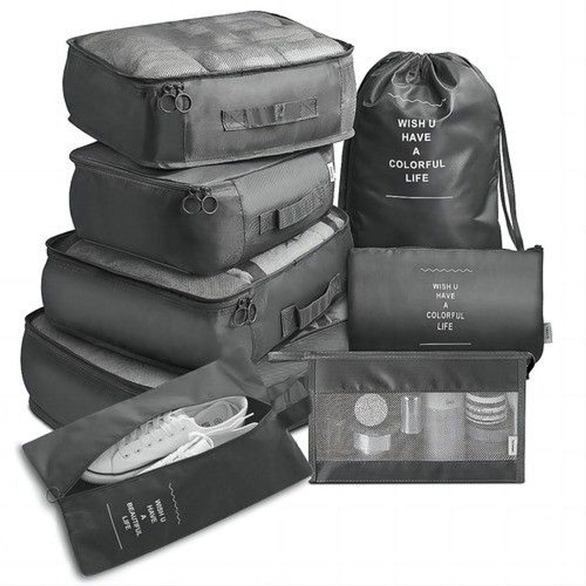 GENERICO - Organizador Maleta Set 8 Bolsas Viaje Equipaje