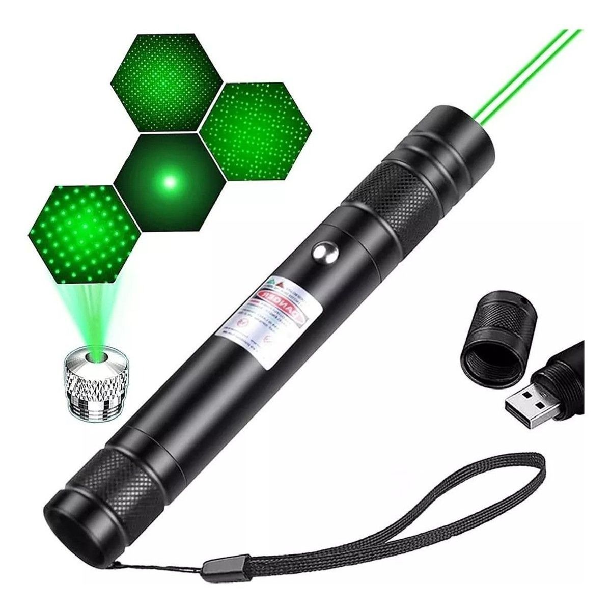 GENERICO - Puntero Laser Verde Astronómico Largo Alcance Recargable