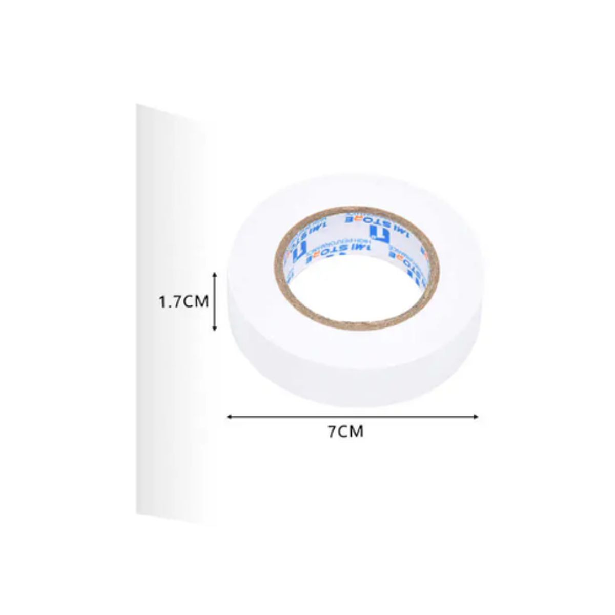 GENERICO - Cinta Aislante 1.7cm x 20m Blanco Adhesivo