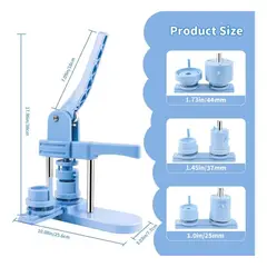 GENERICO - Máquina De Chapitas Con Matriz Ajustable Azul Acero