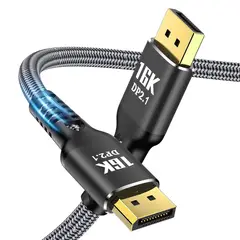 TSKY CHILE SHOPPING - 3 Mts Cable DisplayPort 2.1, Certificado 16K DP Cable 16K@30Hz 8K@120Hz 4K@360Hz 240Hz