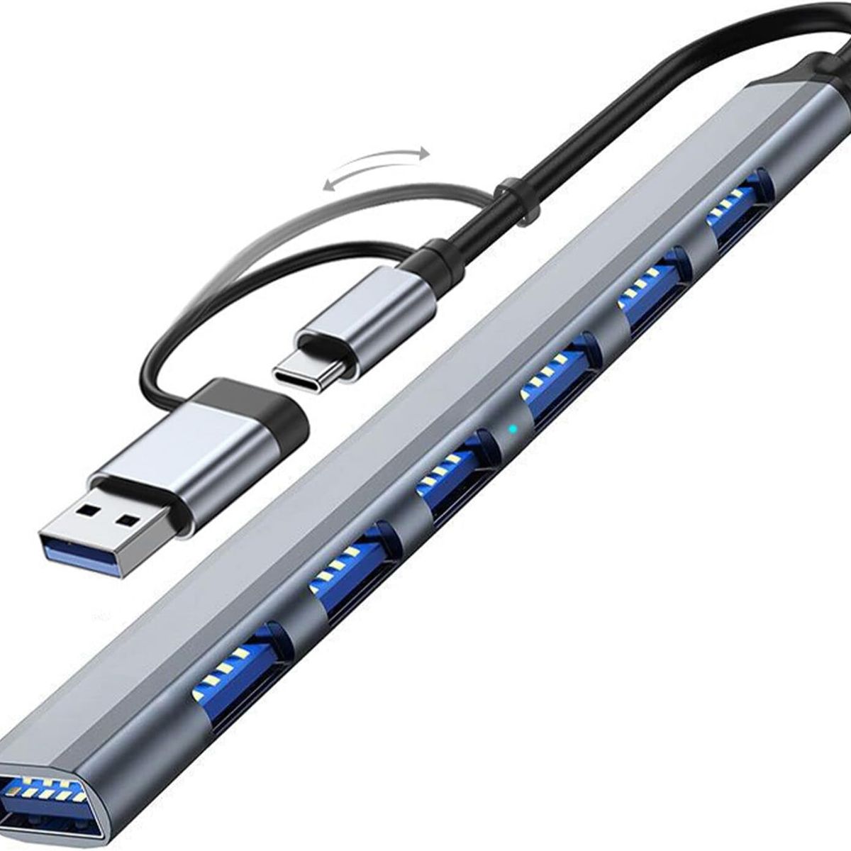 TSKY CHILE SHOPPING - Hub 8 en 1 USB 3.0, Adaptador de Puertos USB Múltiple para MacBook, ProPad, Tablets,Ps4,PS5,Samsung