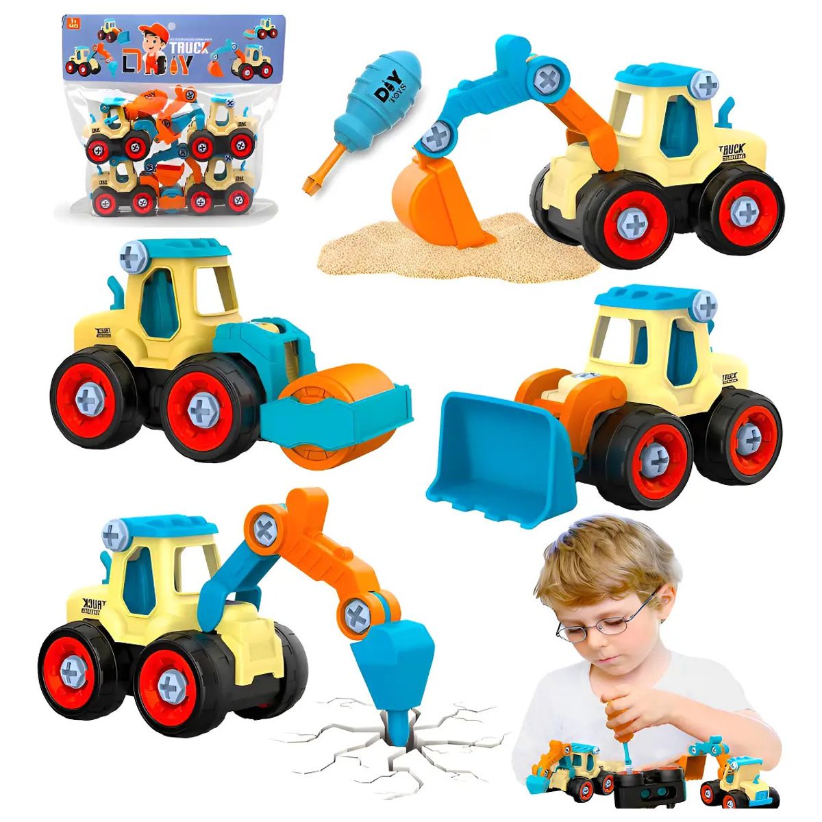 GENERICO - Juego De Juguete Camión Excavadora Para Niños Desmontable Regalos Para Niños Regalo De Cumpleaños