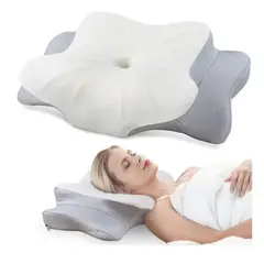 PETTER - Almohada Cervical Para Cuello Y Hombro Ortopédica Ergonomico Blanco