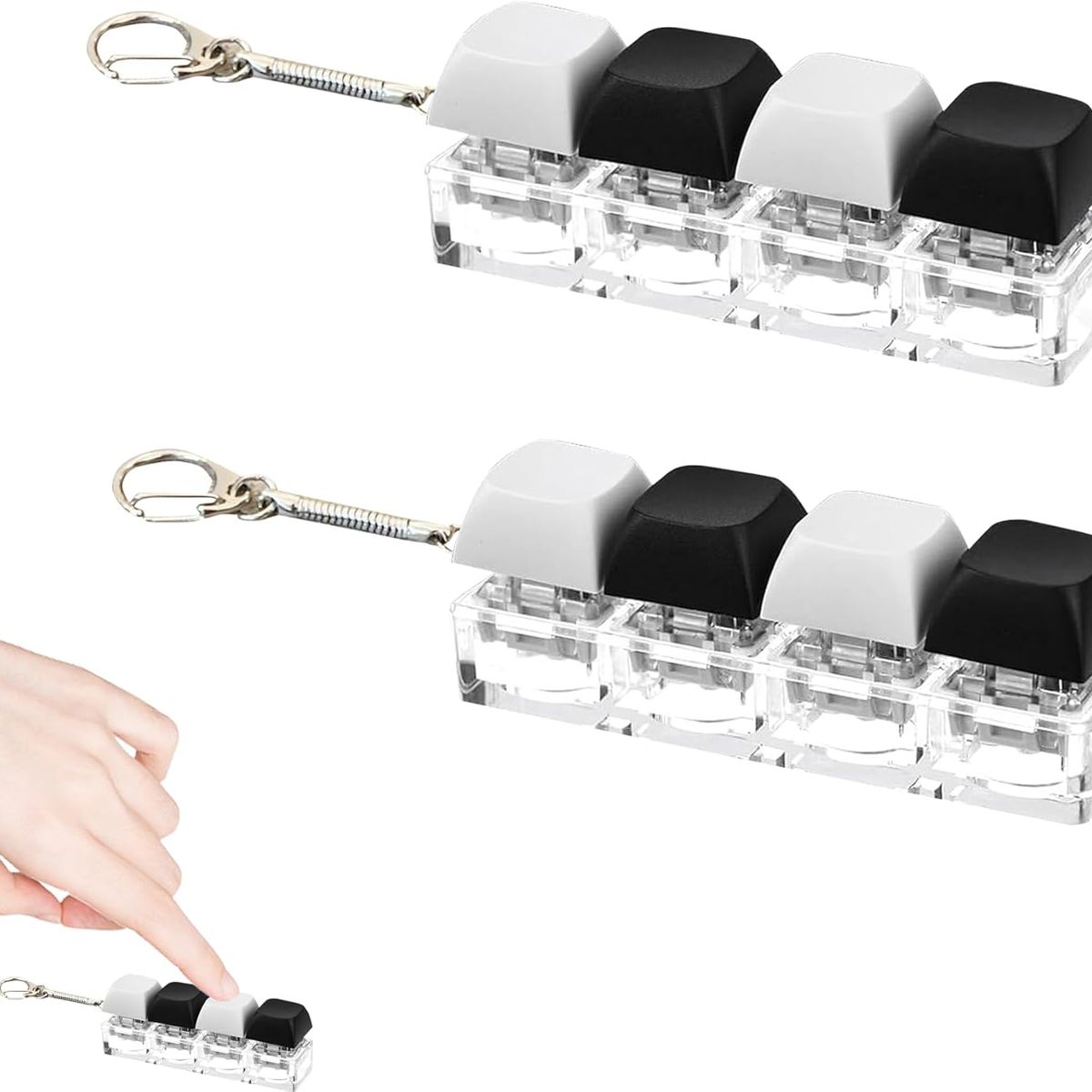 KUANGYE - 2x Llavero Fidget Antiestres Teclado Mecanico Clicky Gamer