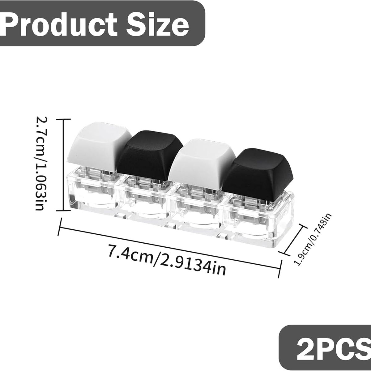 KUANGYE - 2x Llavero Fidget Antiestres Teclado Mecanico Clicky Gamer