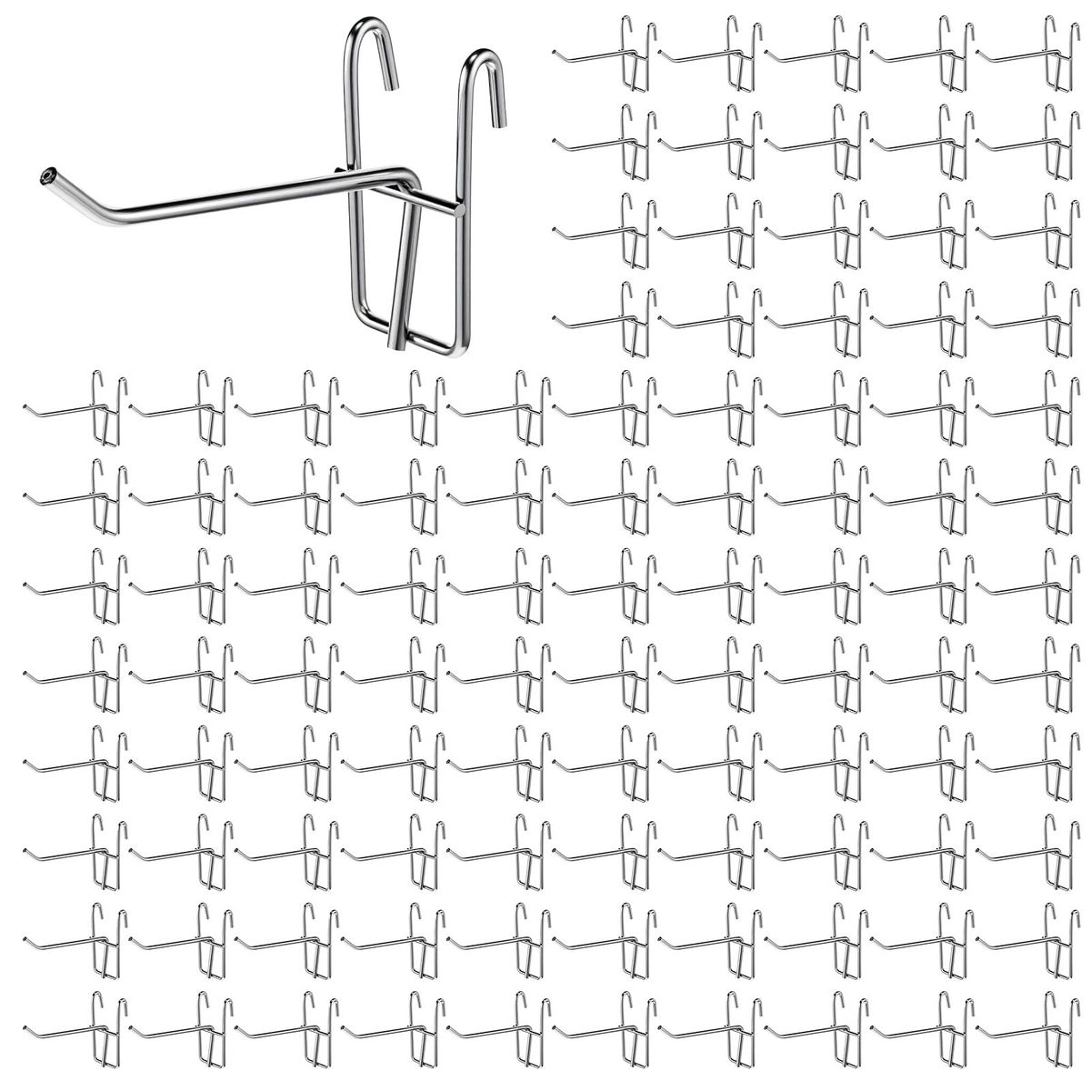 100pcs Ganchos Metal Para Exhibir Reja Para Panel Rejilla Para Garaje Tienda Almacenamiento, marca GENERICO - Foto Principal