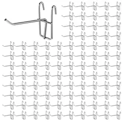 GENERICO - 100pcs Ganchos Metal Para Exhibir Reja Para Panel Rejilla Para Garaje Tienda Almacenamiento