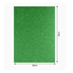 GENERICO - Goma EVA con Glitter autoadhesiva - Verde