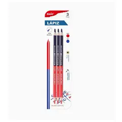 GENERICO - Lápiz Rojo y Azul 3 pcs