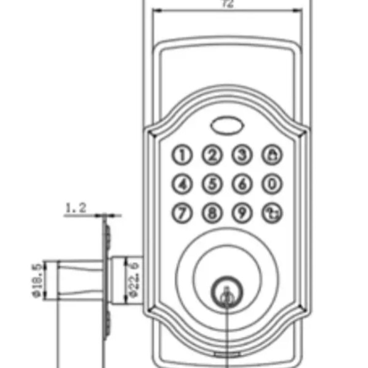 ODIS - Cerrojo Digital 5400 ODIS Estilo Colonial con llave de emergencia