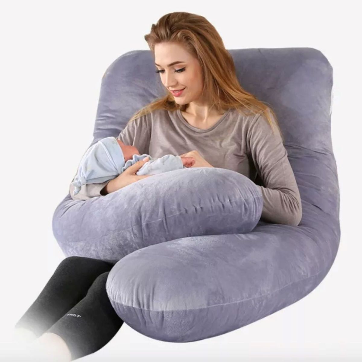 GENERICO - Cojín Almohada Maternal en U con Funda Extra Suave