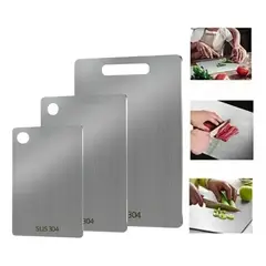 GENERICO - Tablas De Picar Alimento De Cocina Acero Inoxidable 3pzs