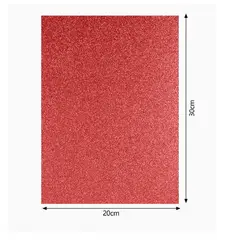 GENERICO - Goma EVA con Glitter autoadhesiva - Rojo