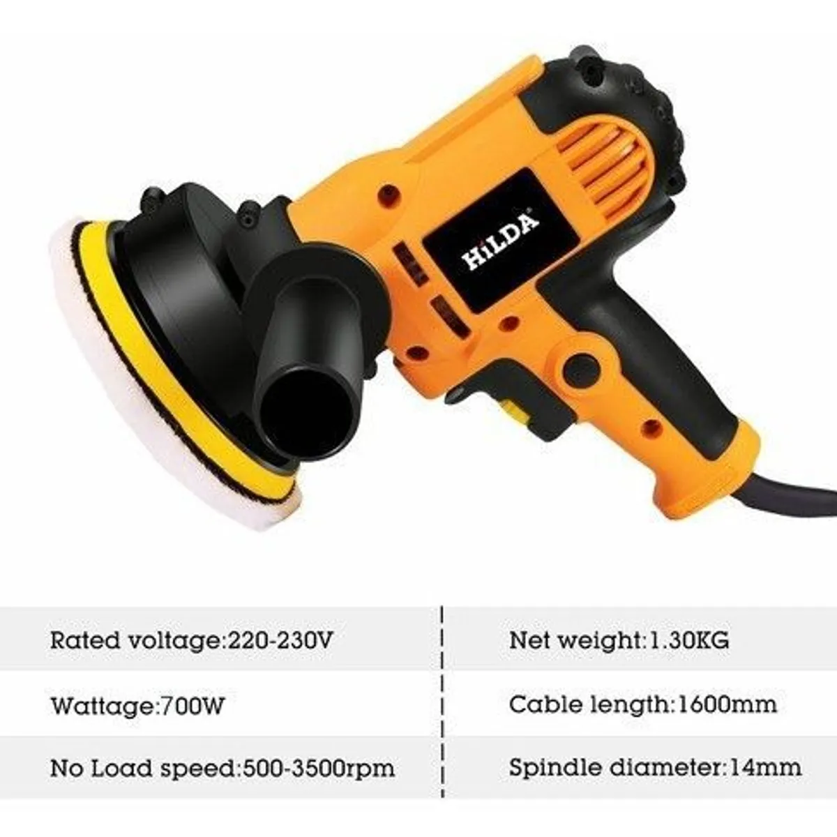 GENERICO - Pulidora 700w 56 Pulgada 125150mm Full Accesorio