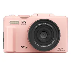 RENVMEXY - Cámara Digital 5K WiFi para Selfies 75MP Autofoco y Modo Belleza