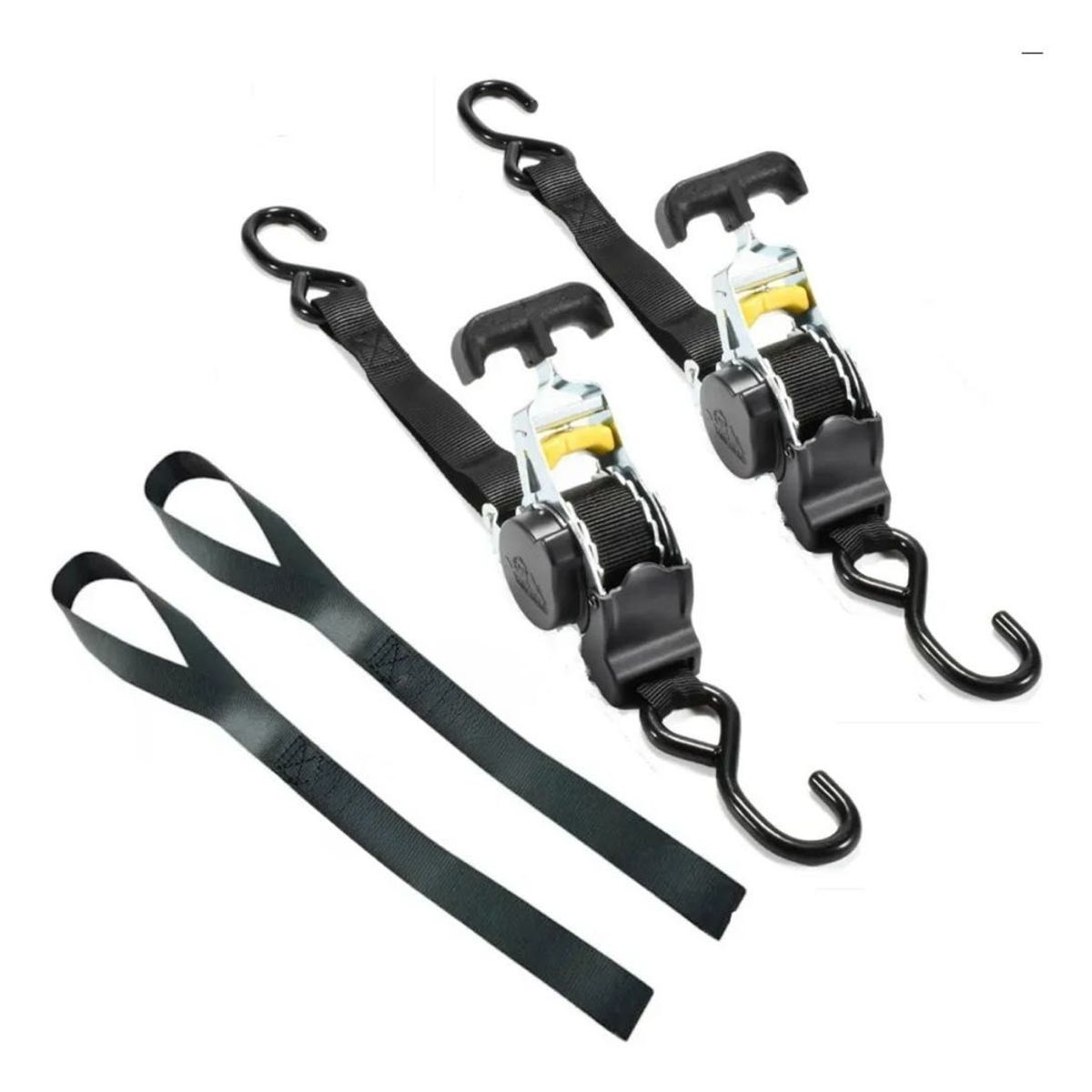 GENERICO - Pack X2 Correaeslinga Amarre Retráctil 25cmx3m Negro