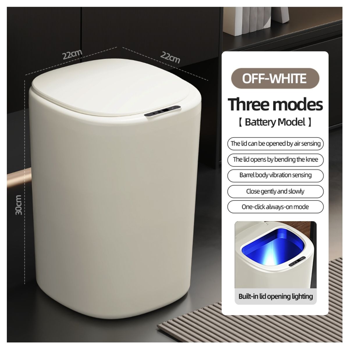 ATURE - Pack 2 De Cubos De Basuras Con Sensor Inteligentes 14l