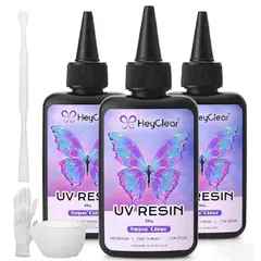 PETTER - Resina Uv 300g Kit Transparente Dura Sin Olor Curado Rápido