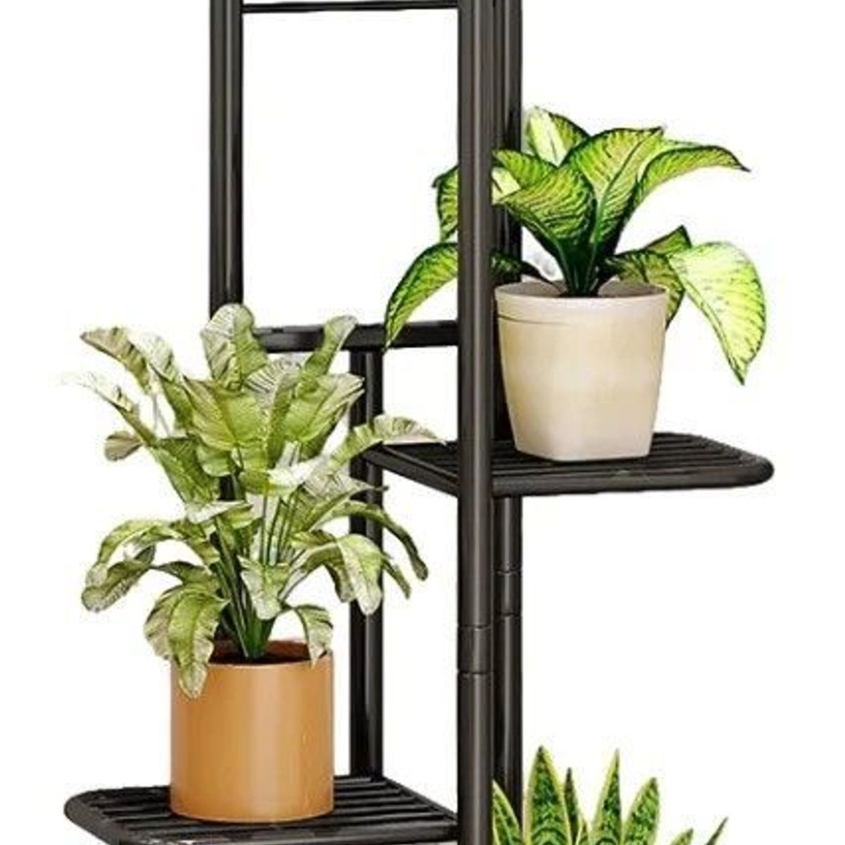 GENERICO - Soporte Para 5 Macetas Estante Jardinera Plantas Metal Gris