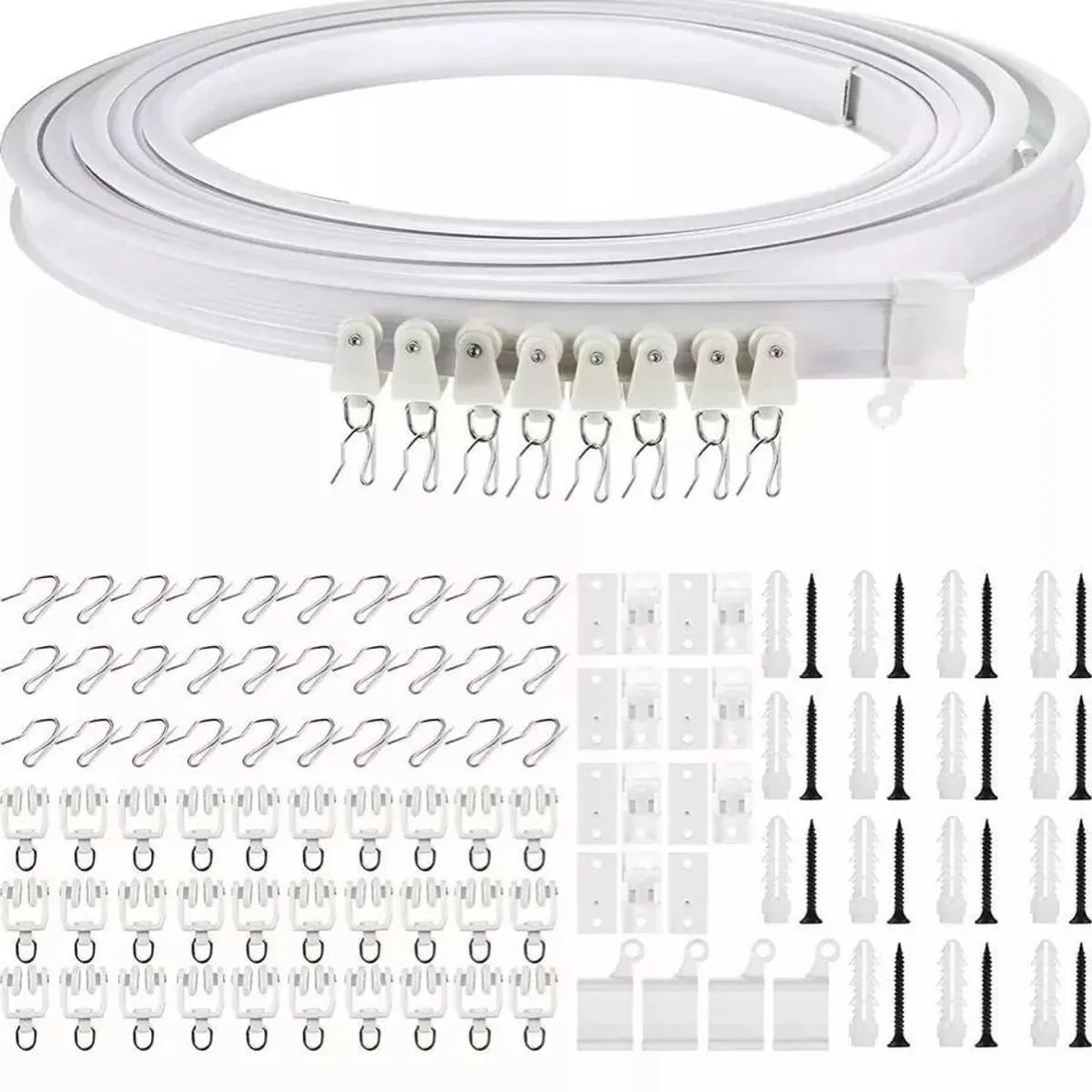 GENERICO - 5m Riel De Cortina Ventanas De Techo Flexiblemontaje Curvo