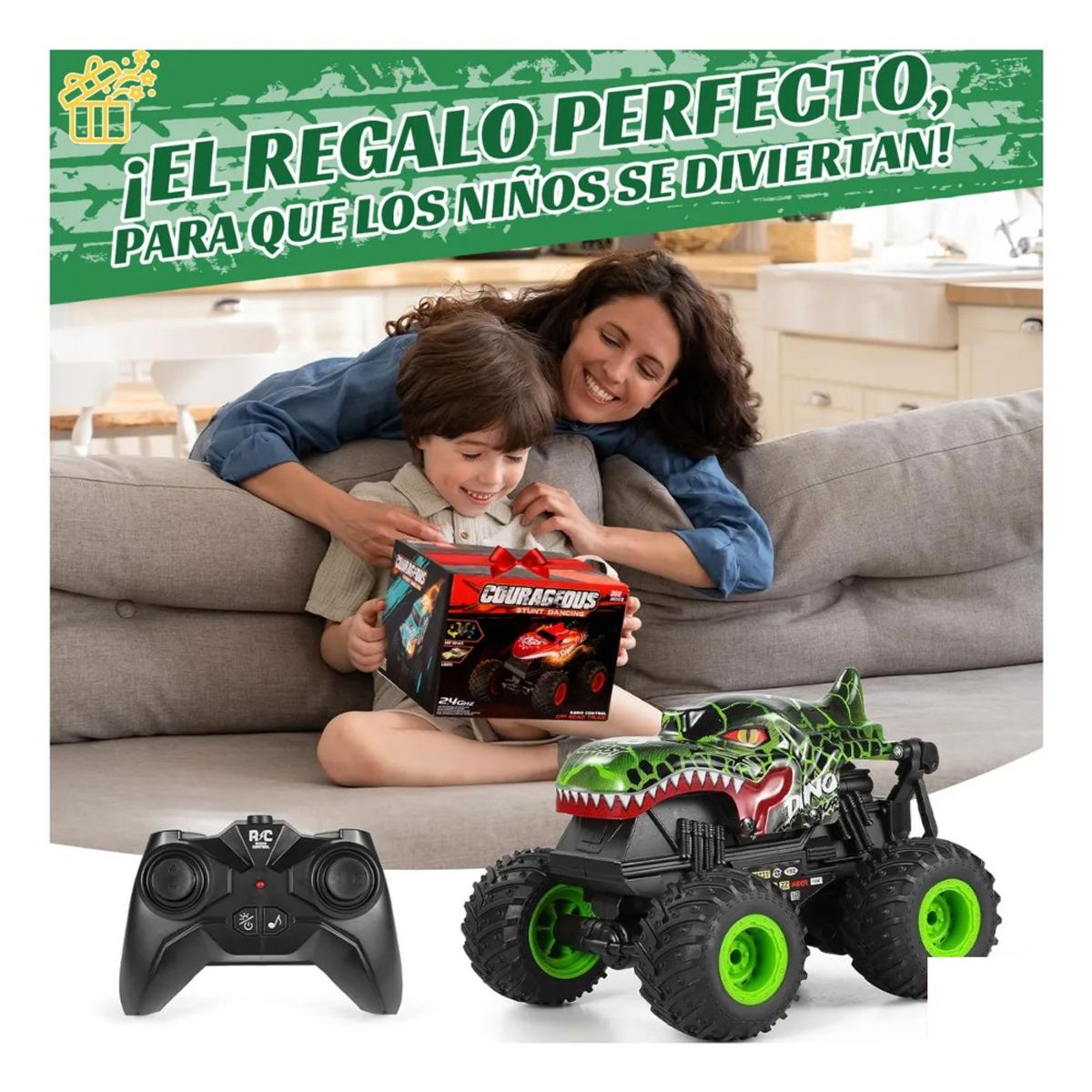 GENERICO - Auto Truco Monstruo Control Remoto Luz Música Juguete Niños
