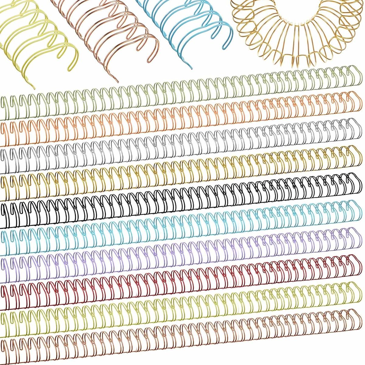 KUANGYE - Kit 50 Anillos Encuadernacion Metálicos P/a4 22 Mm Paso 2:1