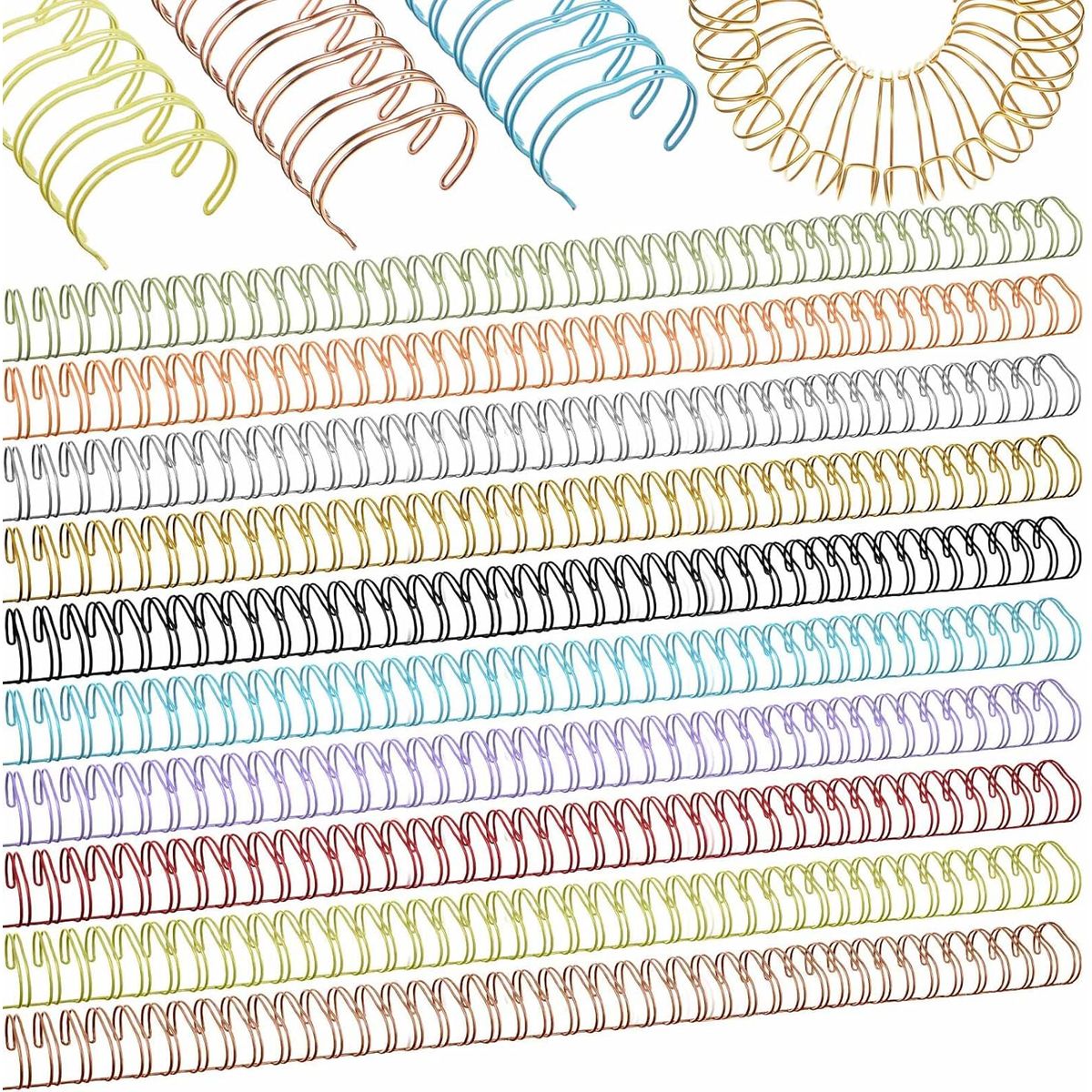 KUANGYE - Kit 50 Anillos Encuadernacion Metálicos P/a4 22 Mm Paso 2:1