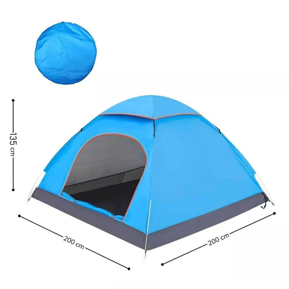 GENERICO - Carpa 2-3personas 200x200x135cm Instantánea Popup Color Azul