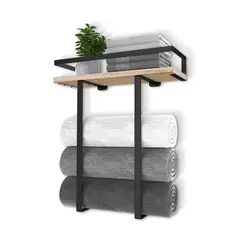 ATURE - Estante Organizador Para Toallas De Pared Baño Con Repisa