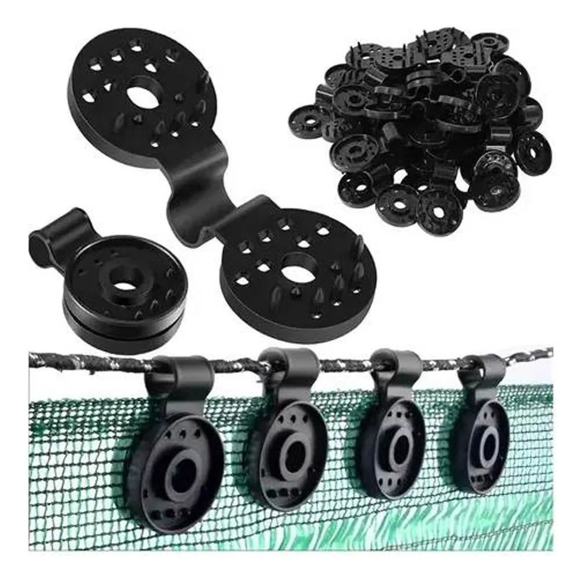 GENERICO - Ganchos Clips Para Malla Raschel Malla Sombra 50 Piezas