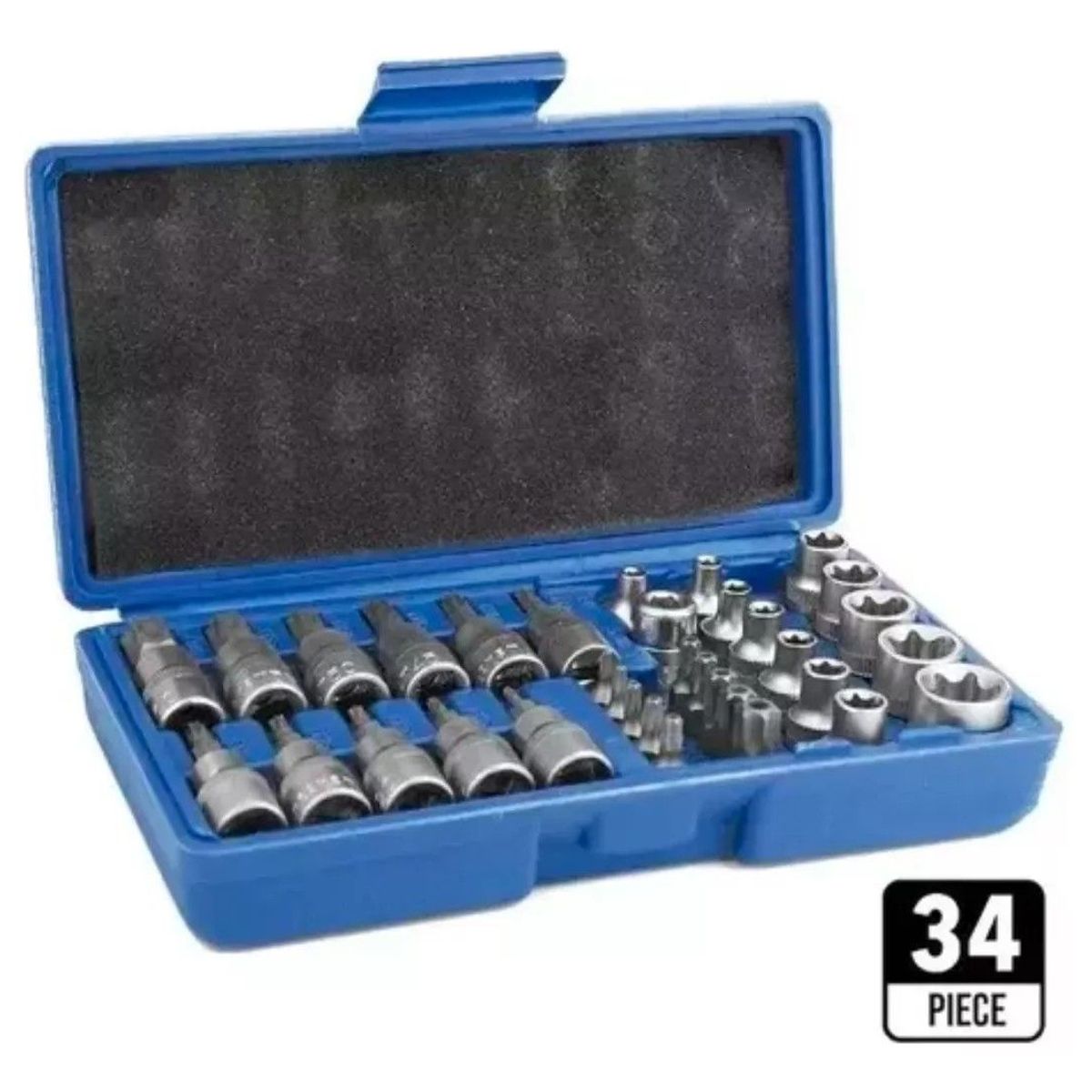 GENERICO - Juego Dados Torx Estrella Hembra Macho 34 Piezas 38