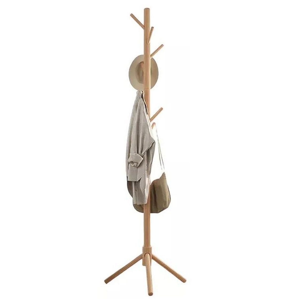 GENERICO - Perchero Colgador De Pie De Madera 175x42 Cm Armable