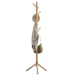 GENERICO - Perchero Colgador De Pie De Madera 175x42 Cm Armable