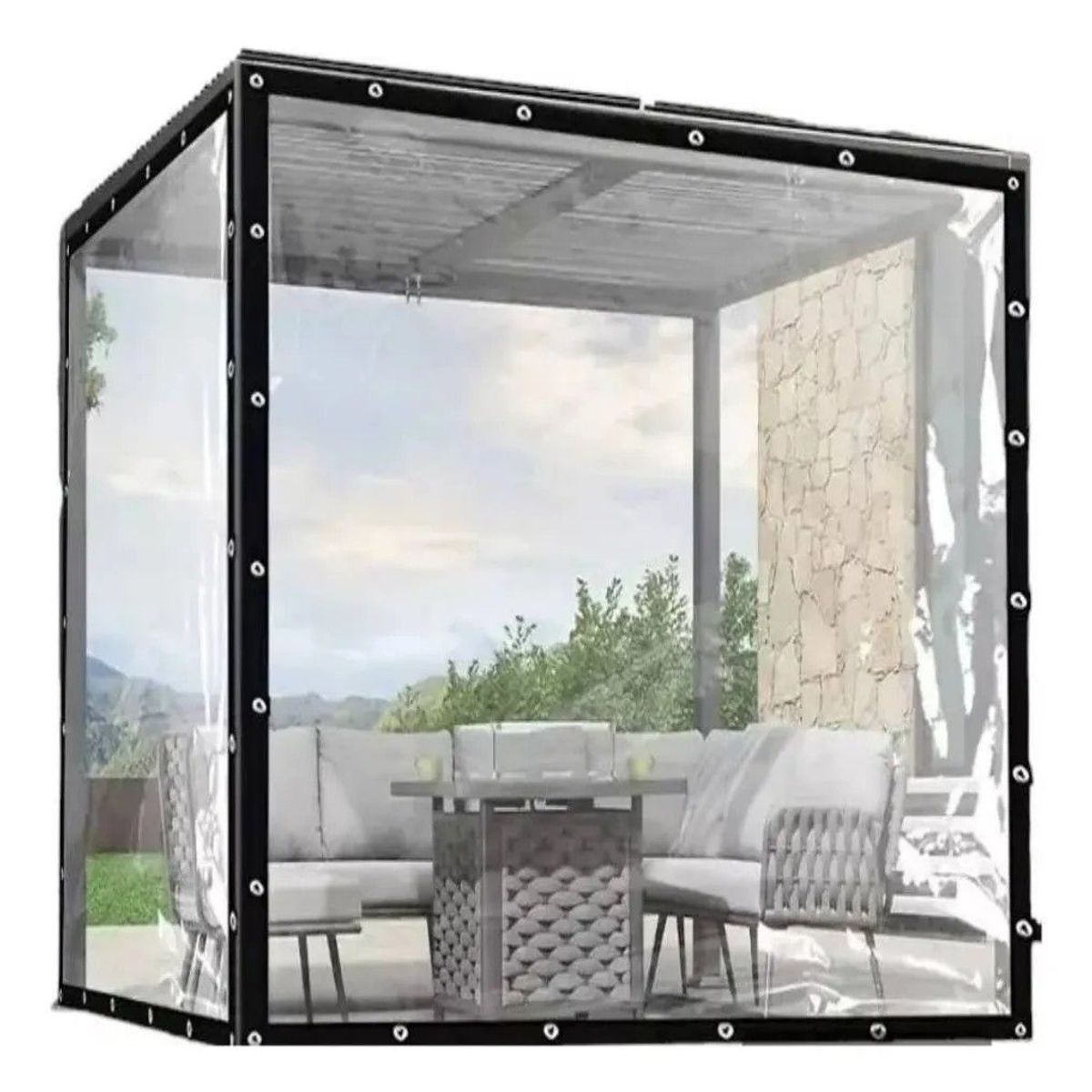 GENERICO - Cobertor Impermeable Transparente 3 X 5 Con Ojetillos