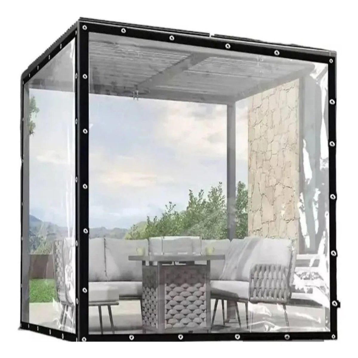 GENERICO - Cobertor Impermeable Transparente 3 X 5 Con Ojetillos