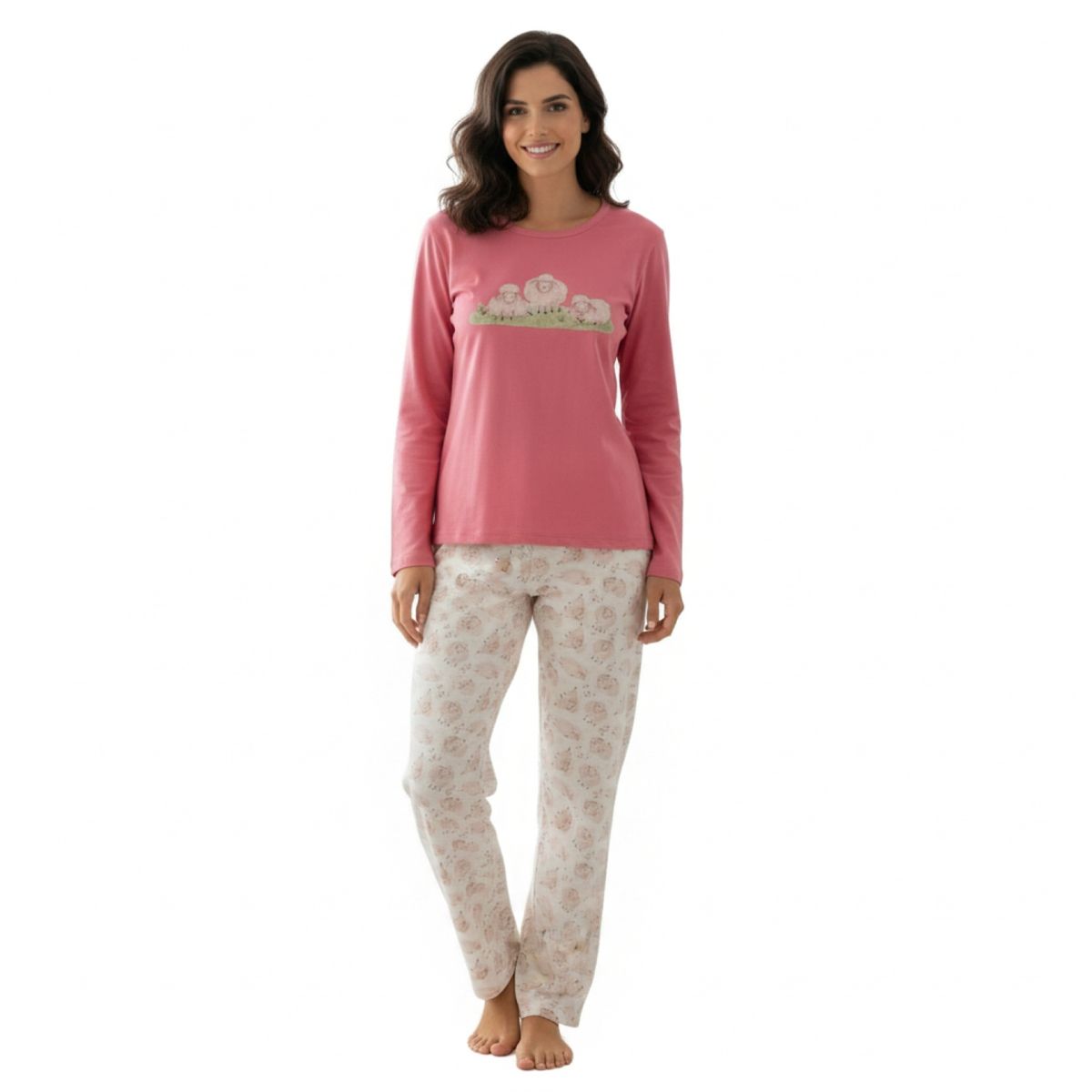 DTATY - Pijama Oveja Estampado Coral